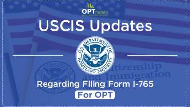 USCIS Update Regarding Applicants Filing Form I-765 for OPT