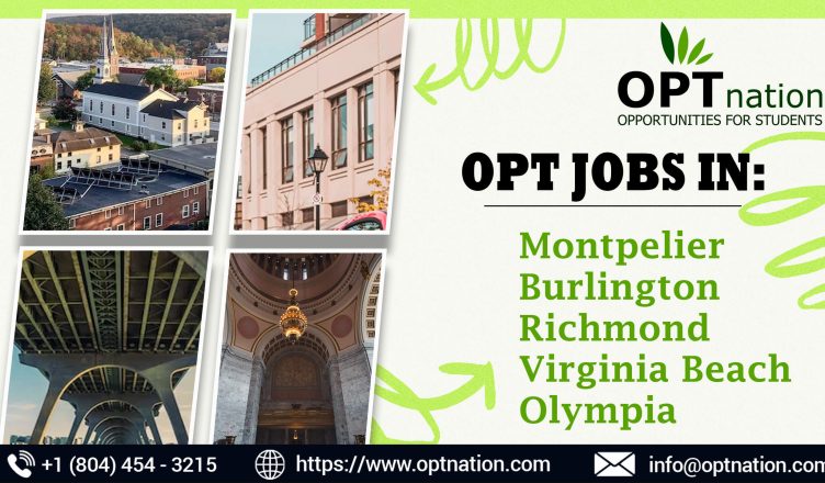 OPT Jobs in Montpelier Burlington Richmond Virginia Beach Olympia USA