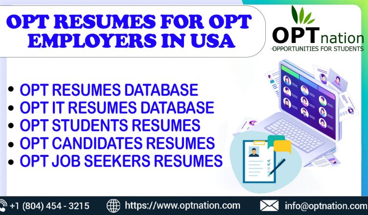 OPT Resumes & OPT resume Database in USA