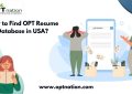opt jobs in usa, OPT Resume Database in USA